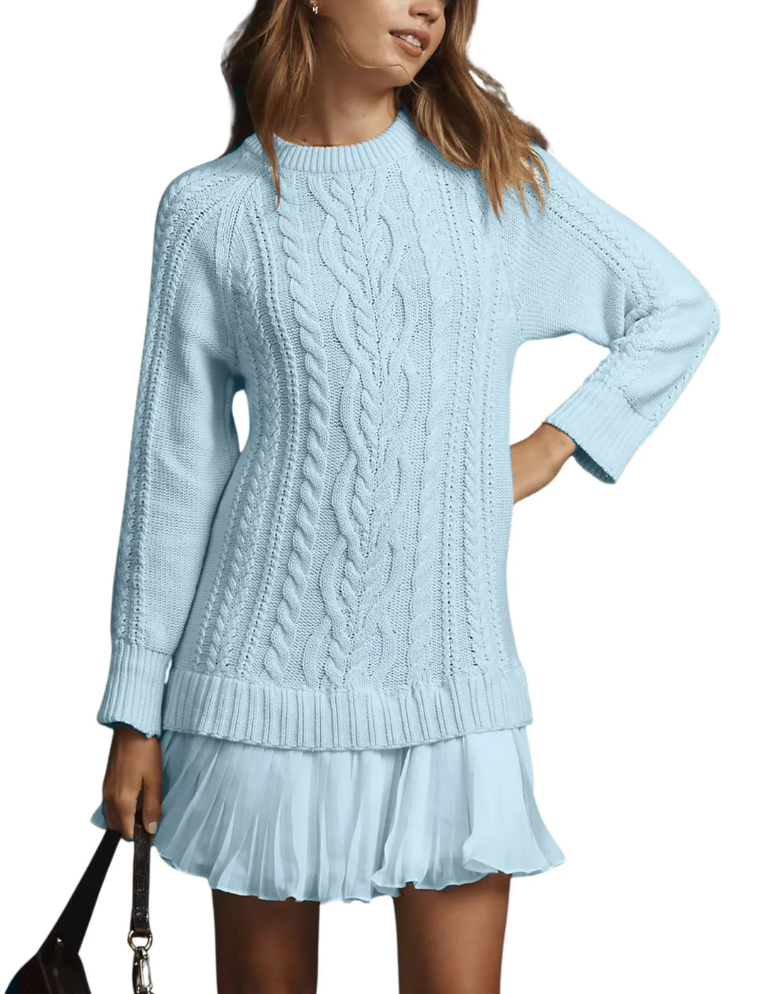 Elowen | Cable Knit Sweater Mini Dress