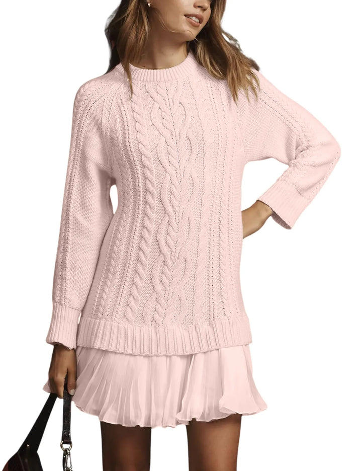 Elowen | Cable Knit Sweater Mini Dress