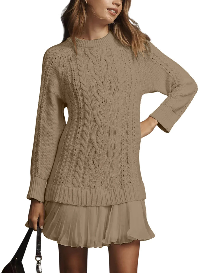 Elowen | Cable Knit Sweater Mini Dress