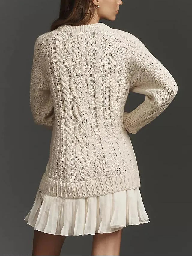 Elowen | Cable Knit Sweater Mini Dress