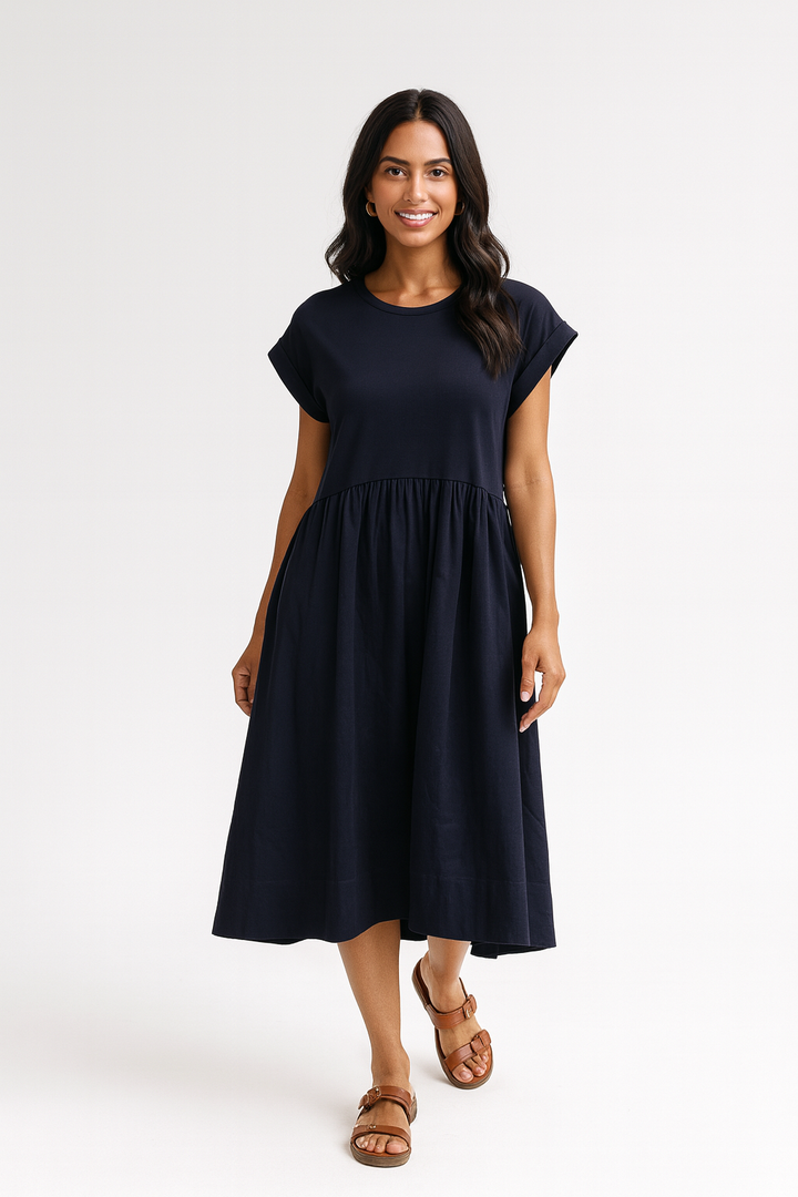 Marise Midi Dress - French Navy