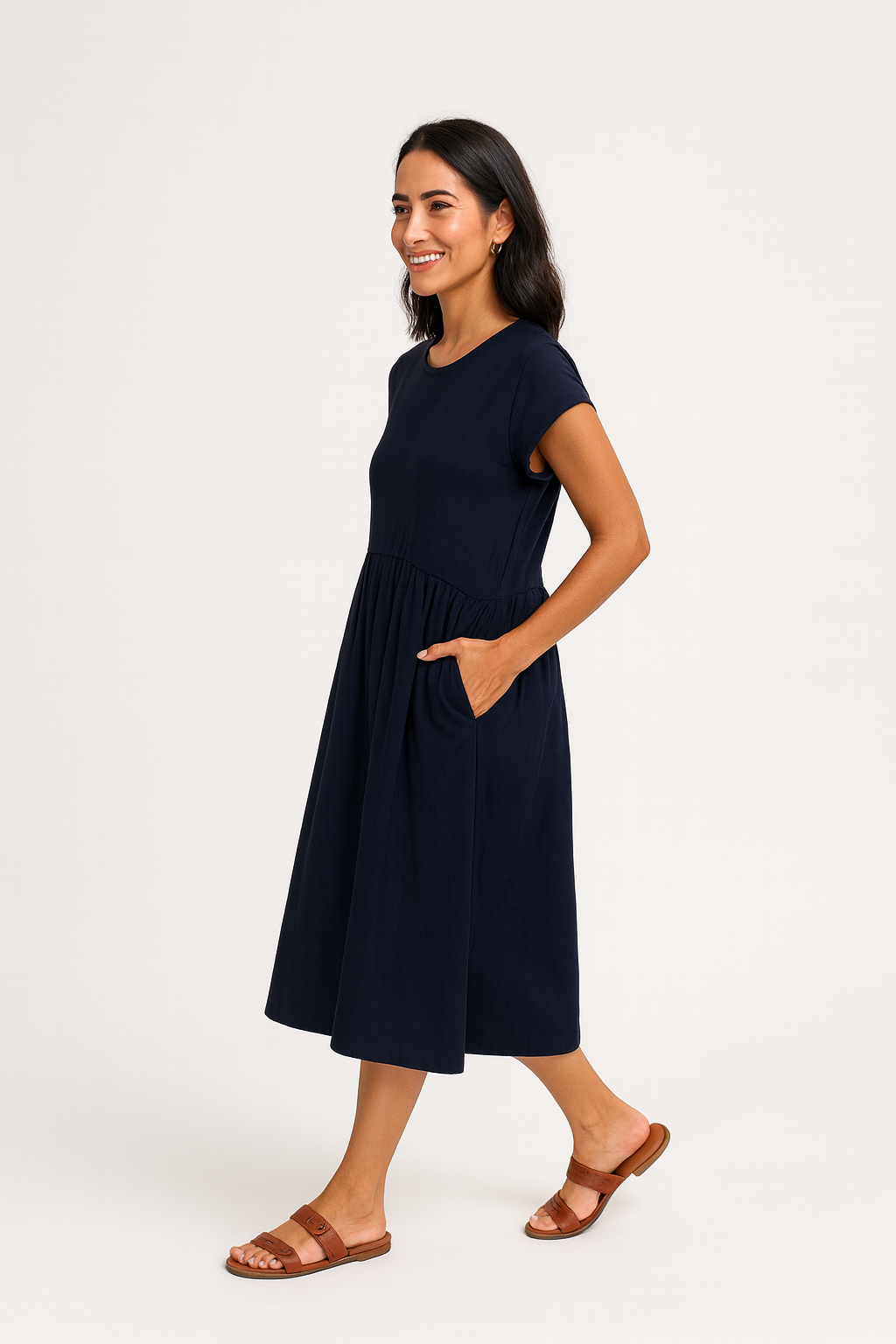 Marise Midi Dress - French Navy