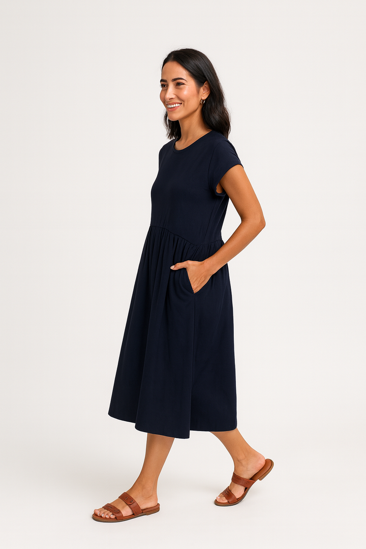 Marise Midi Dress - French Navy
