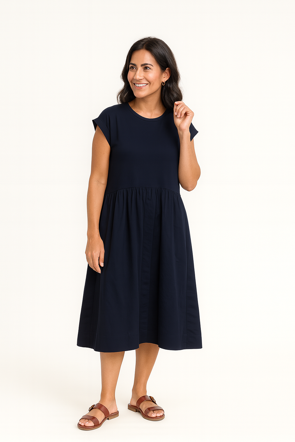 Marise Midi Dress - French Navy