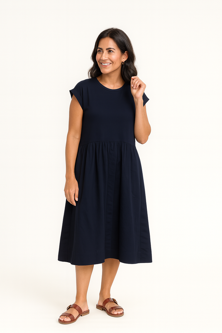 Marise Midi Dress - French Navy