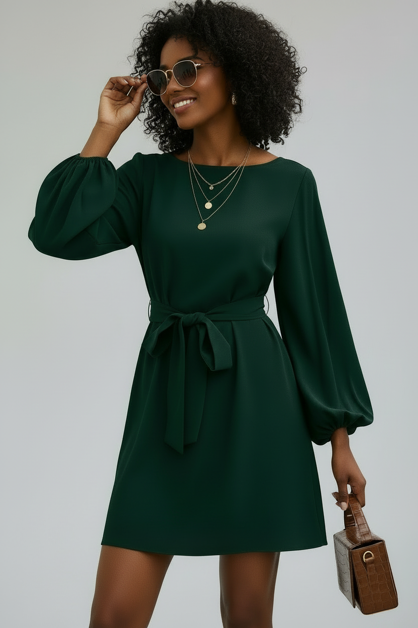 Mesoir - Elegant Casual Belted Dress