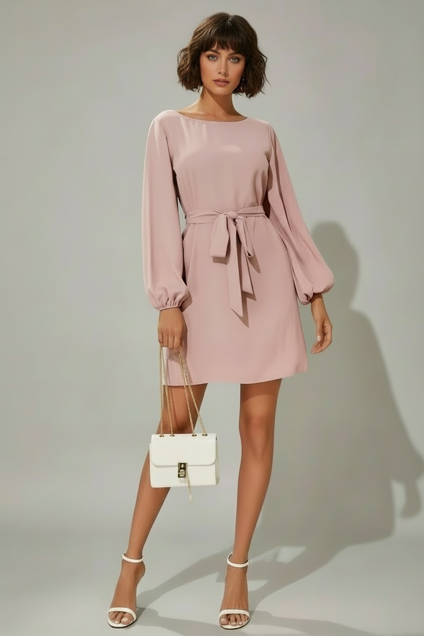 Mesoir - Elegant Casual Belted Dress