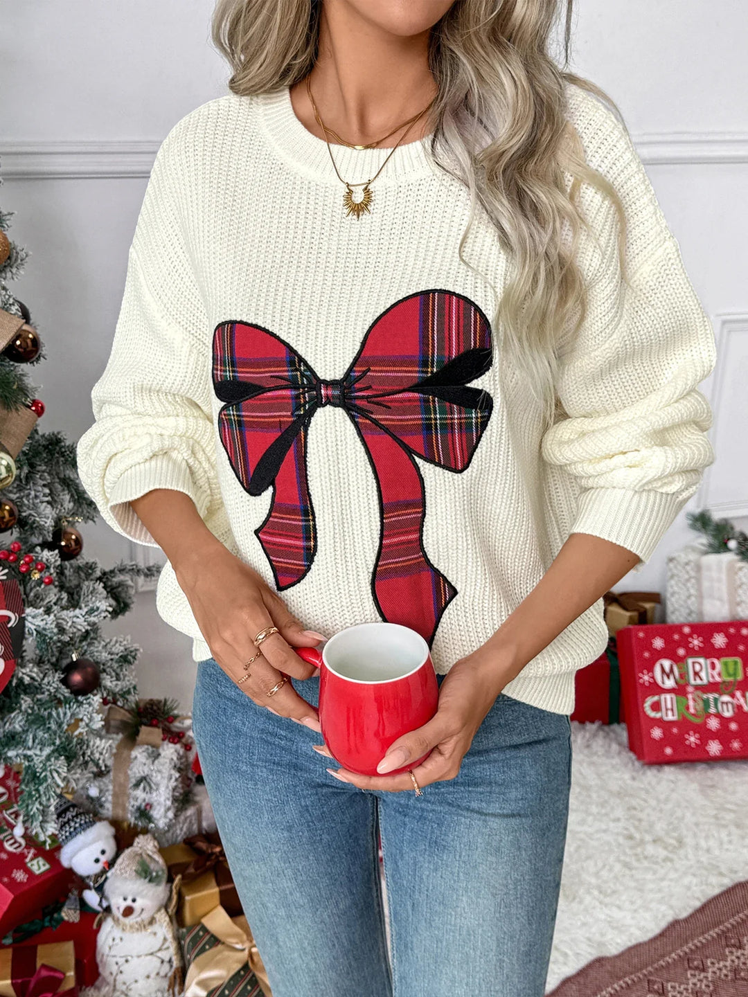 Holiday Bow Knit Sweater