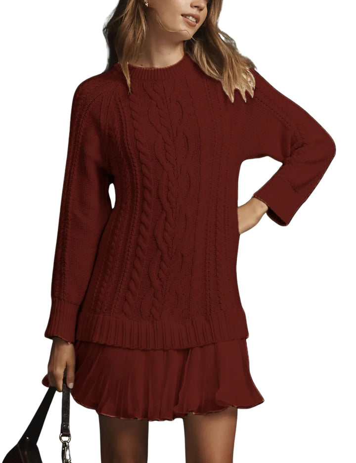 Elowen | Cable Knit Sweater Mini Dress