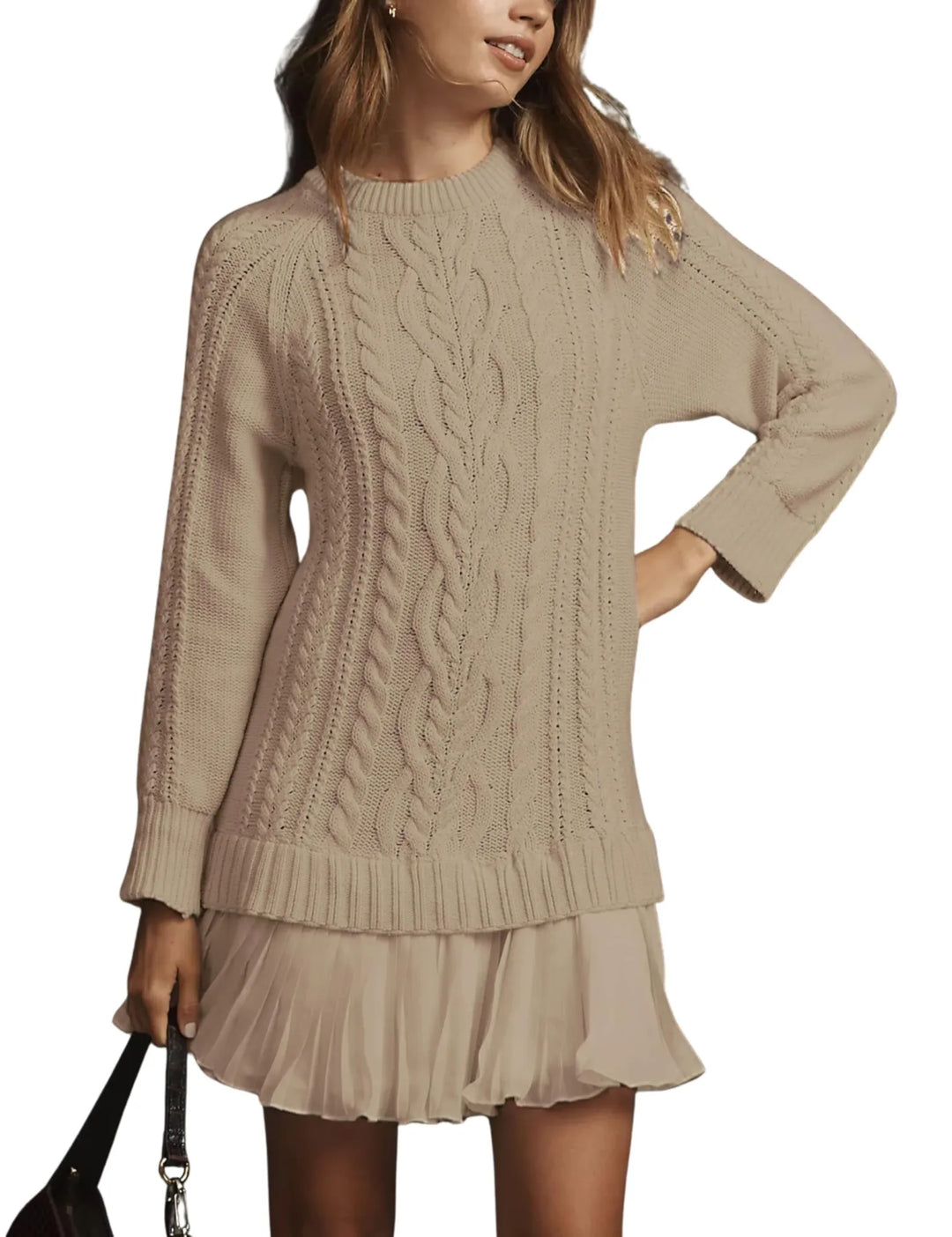 Elowen | Cable Knit Sweater Mini Dress