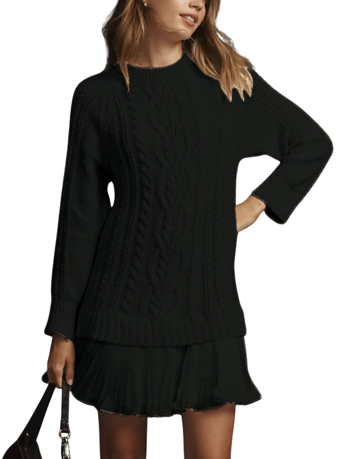 Elowen | Cable Knit Sweater Mini Dress