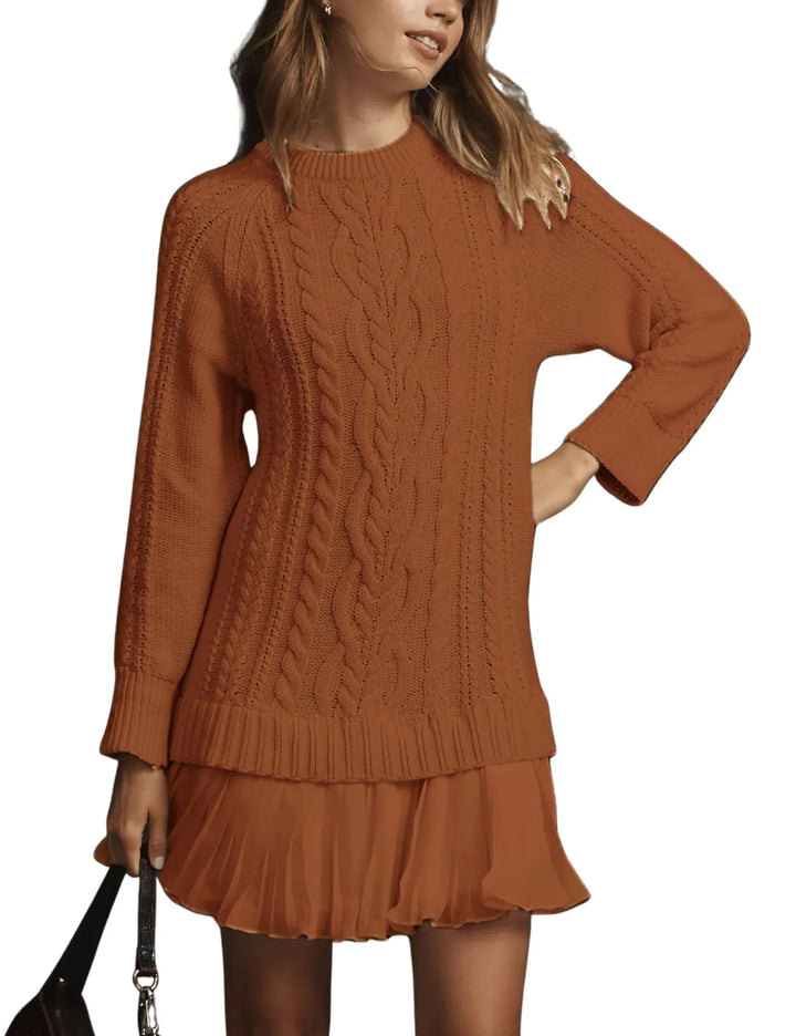 Elowen | Cable Knit Sweater Mini Dress