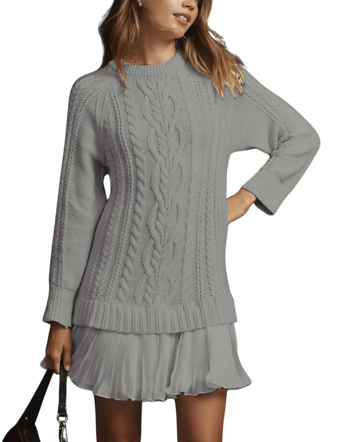 Elowen | Cable Knit Sweater Mini Dress