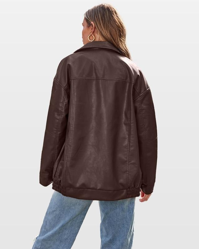 Solena | Oversized Leather Bomber
